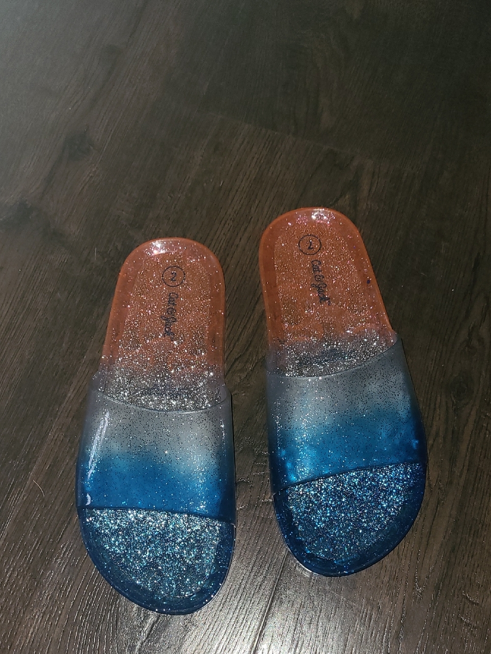 Cat & Jack Glitter Ombre Jelly Slide Sandals